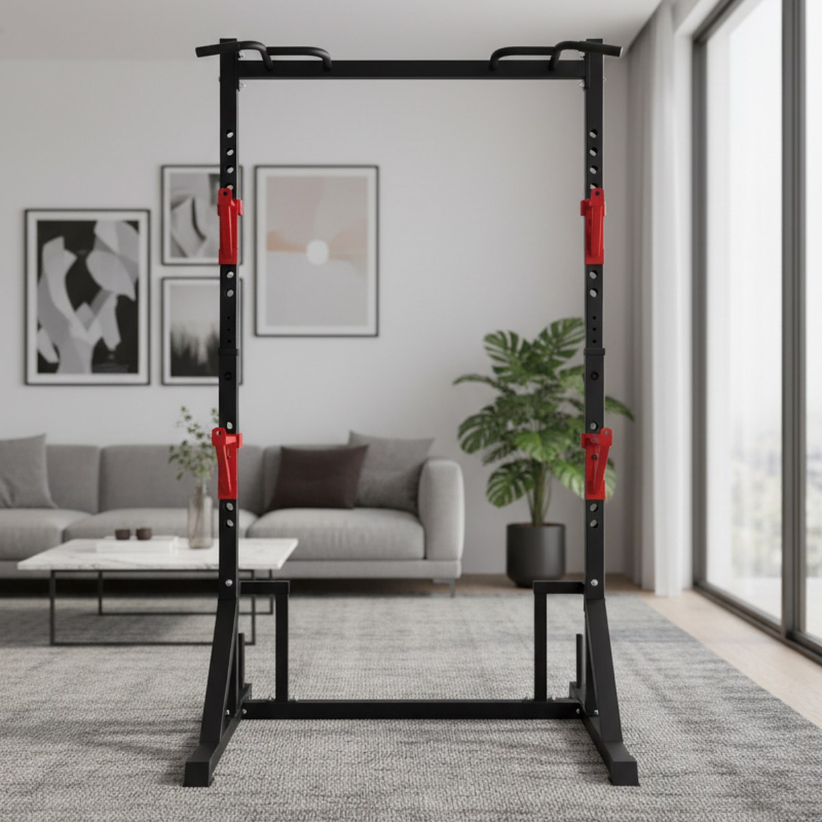 Heavy Equipment Gym - Verstelbaar Power Rack met Pull-up Bar,