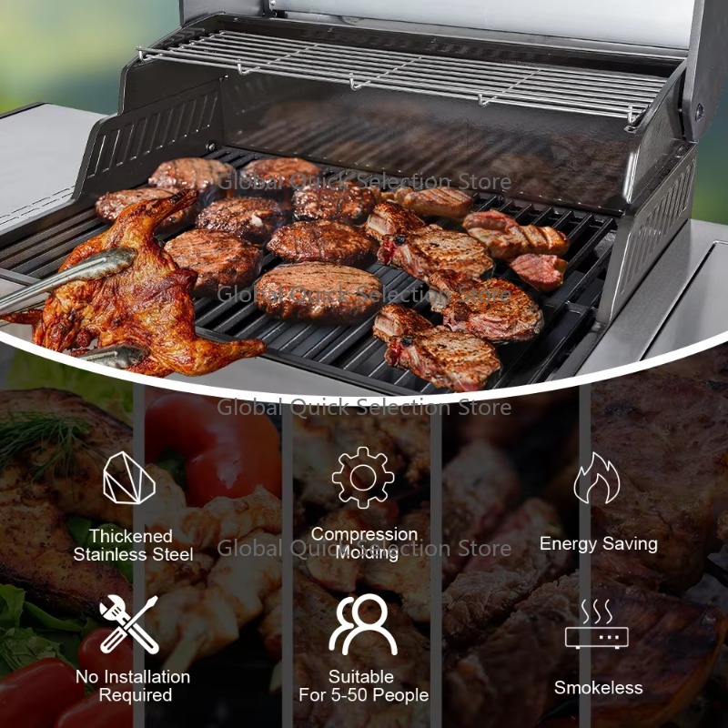 Heavy Equipment Business - Robuuste rookloze gasbarbecue, professionele barbecue-apparatuur voor